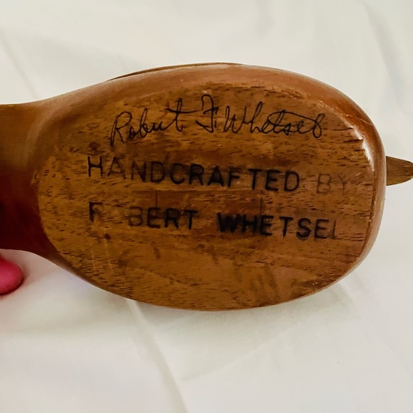 ANTIQUE WOOD DUCK HAND CRAFTED DUCK DECOY SIGNED & CRAFTED BY ROBERT WHETSEL - Picture 2 of 6